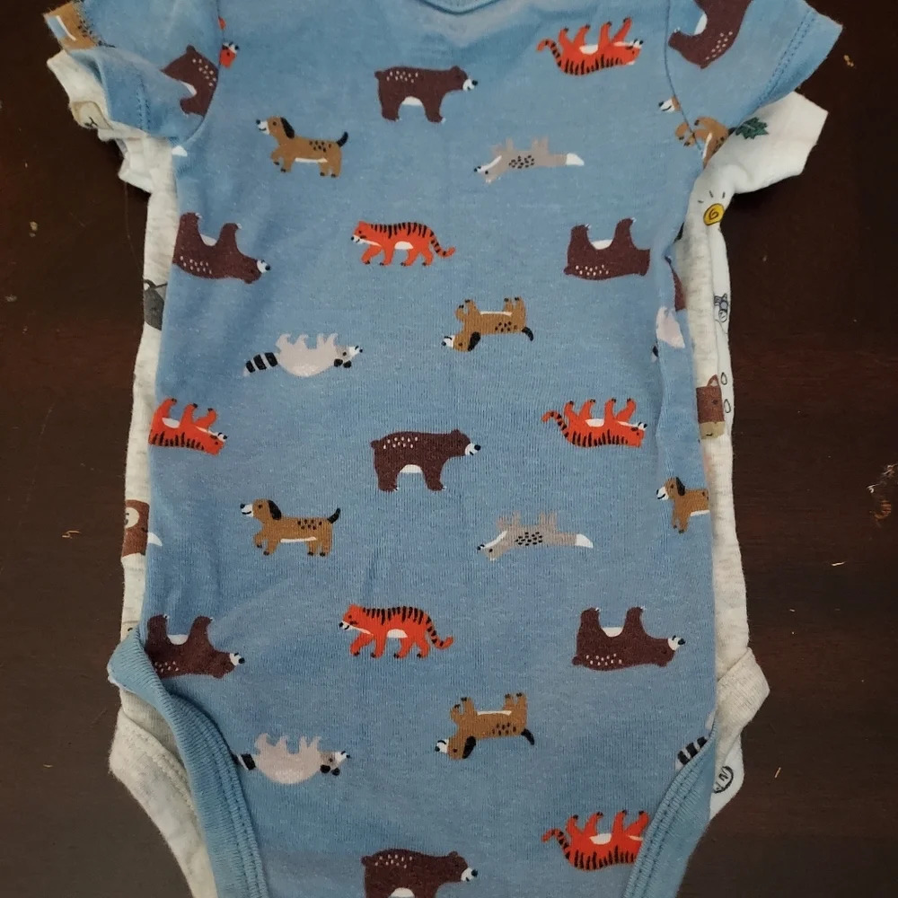Carter's Baby Boy Bodysuits 5 Pack Animal Size 6M - Picture 8 of 12